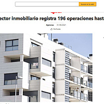 El sector inmobiliario registra 196 operaciones hasta mayo